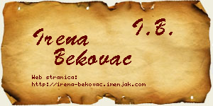 Irena Bekovac vizit kartica